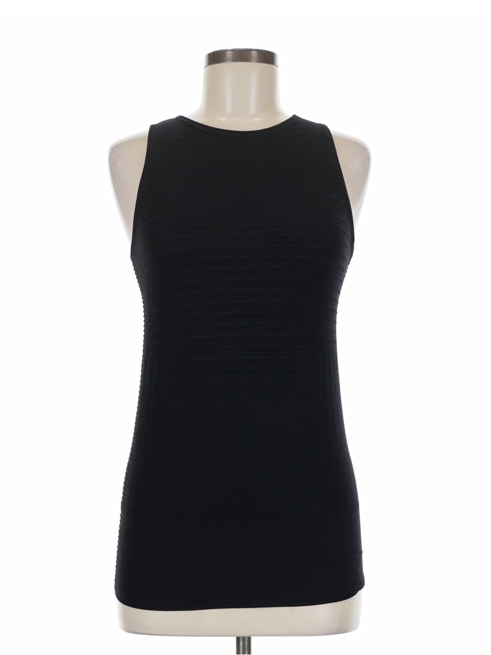 10 Crosby Derek Lam Black Ribbed Sleeveless Tank